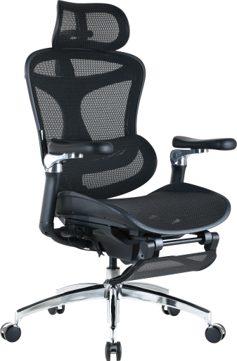 Крісло офісне з підставкою для ніг Sihoo DORO C300 Pro Mesh Black with footrest