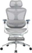 Крісло офісне з підставкою для ніг Sihoo DORO C300 Pro Mesh White with footrest