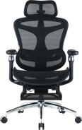 Крісло офісне з підставкою для ніг Sihoo DORO C300 Pro Mesh Black with footrest