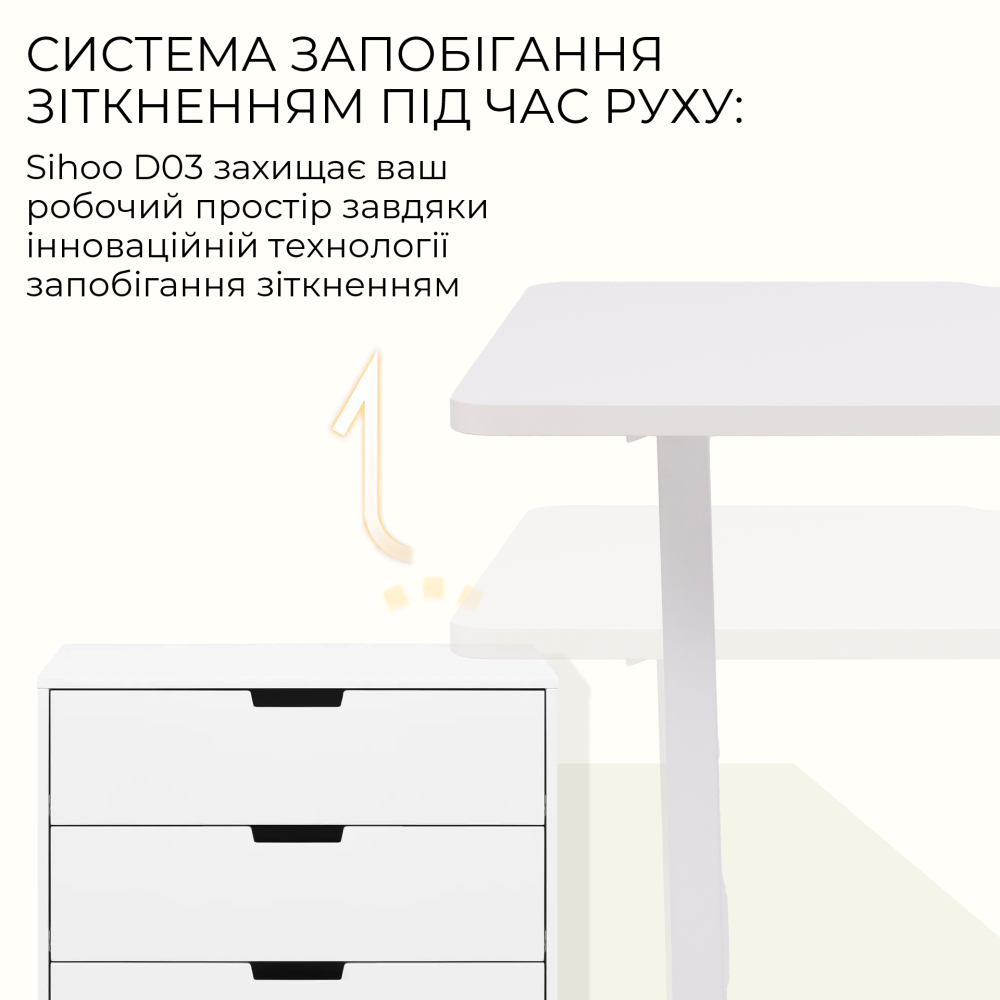 Комп’ютерний стіл з електрорегулюванням висоти Sihoo D03 1.4m White