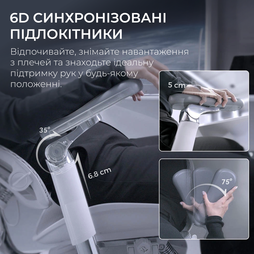 Крісло офісне Sihoo DORO S300 Mesh Light Grey