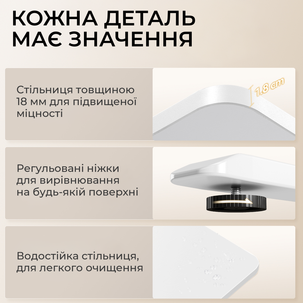 Комп’ютерний стіл з електрорегулюванням висоти Sihoo D03 1.4m White