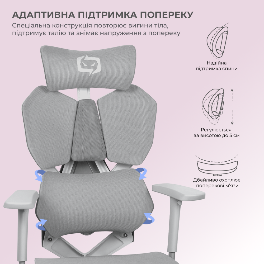 Крісло геймерське Sihoo Xallking X5C Mesh Grey