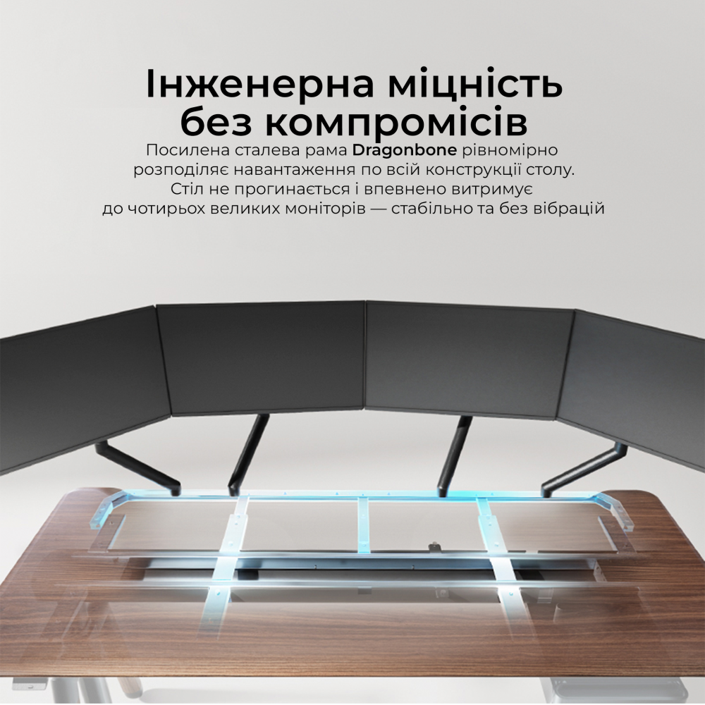 Комп’ютерний стіл з електрорегулюванням висоти Sihoo D07 1.6m Walnut/Black